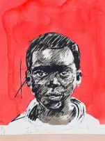 Sizwe Khoza, Vimbo (Faith, Trust, Hope), hand coloured screenprint on paper