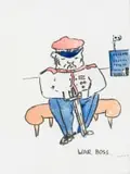 Robert Hodgins, War Boss, hand-coloured photo gravure print