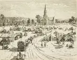 Willem Hermanus Coetzer, Nagmaal Middelburg TVL, etching on paper