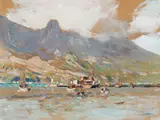 Robert Broadley, Hout Bay (Cape), oil on card