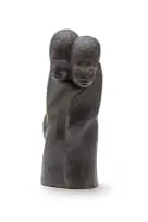 Joseph Muli, Two Figures in a Blanket, carved wood