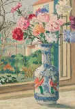 Carnations in an Oriental Vase by Gregoire Boonzaier, oil on board, sold Feb 2025