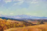 Edward Roworth, Landscape with Mountains, oil on canvas