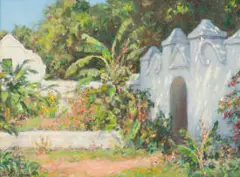Ivanonia Roworth, 18th Century Garden Gateway, Ida's Valley, oil on canvas laid down on board