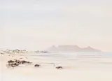 Derric Van Rensburg, Coastal Landscape with Table Mountain in the Distance
