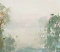 Clément Serneels, Mist, oil on canvas