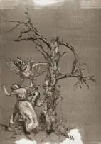Johan Stegmann, The Tree of Knowing (Skreeboom se Oorerfde Horries), drypoint and surface rolling on paper