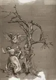 Johan Stegmann, The Tree of Knowing (Skreeboom se Oorerfde Horries), drypoint and surface rolling on paper