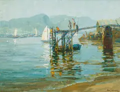 Alan Wolton, Wooden Jetty, Simonstown, oil on canvas