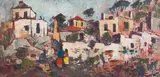 George Enslin, Malay Quarter, oil on canvas laid down on board