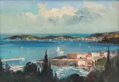 Ian Houston, Beaulieu-sur-Mer, oil on canvas laid down on board