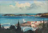 Ian Houston, Beaulieu-sur-Mer, oil on canvas laid down on board
