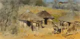 Errol Boyley, Rondavels, oil pastel on paper