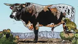 Theo Paul Vorster, Nguni, colour linocut on paper
