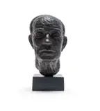 Gerard De Leeuw, Bust of HJ Strydom, bronze with a black patina, on a metal base