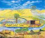 Rain Battiss, Mythological Landscape, oil on canvas