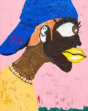Lwando Dlamini, Clever!, oil and oilstick on canvas