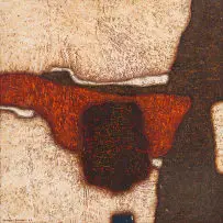 Kenneth Bakker, Red and Brown Abstract Forms, oil on canvas