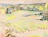 Maud Sumner, Cape Vineyards, watercolour and ink on paper