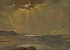 Seascape by Walter Gilbert Wiles, oil on board, offered Feb 2025