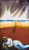 Man en Vrou by Johannes Meintjes, oil on board, offered Feb 2025