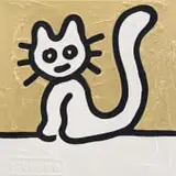 Richard Scott, My Gold Cat, acrylic on canvas