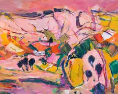 Olivia Scholnick, Abstract Landscape, oil on canvas