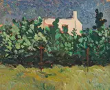 Philip Erskine, Landscape with Cacti and House, oil on board