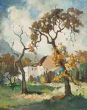 Alexander Rose-Innes, Autum Oaks, Wynberg (sic), oil on canvas