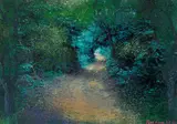 Anton Uys, Some Lone Forest Place, oil on photographic print laid down on board