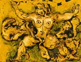 Guna Massyn, Nude Male Figure, mixed media on board