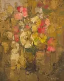 Frank Spears, Flowers in a Vase, oil on board