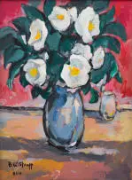 Bransom William Strapp, Flowers in a Vase, oil on canvas
