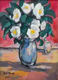 Bransom William Strapp, Flowers in a Vase, oil on canvas