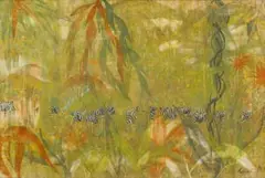 Zebras among the Trees by Gordon Vorster, oil on canvas laid down on board, sold Feb 2025
