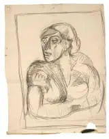 Albert Adams, Portrait of a Woman, charcoal on paper
