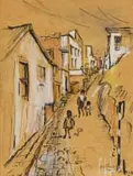 Bransom William Strapp, Bo-Kaap Street Scene with Children