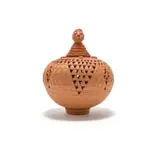 Mpho Mokgatlhe, Lantern with Figural and Cowrie Decoration, terracotta with incised and relief decoration