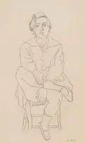 André Lhote, A Girl Sitting, pencil on paper