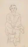 André Lhote, A Girl Sitting, pencil on paper