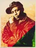 Chuck D Collage by Shepard Fairey, screenprint on speckled cream paper, sold Oct 2024