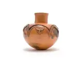 Clive Sithole, Uphiso with geometric bull motifs, incised, burnished and smoke-fired terracotta