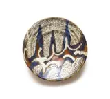 Steve Shapiro, Plate with decorative pattern, white-, blue- and brown-glazed stoneware