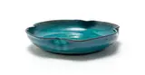 Globe Potteries, Petal-shaped dish, blue- and green-glazed earthenware