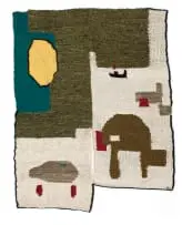 Frances vH Mohair Studio, tortoise & the moon/skilpad en die maan, No 5, Botterblom Collection, 2024, hand-woven mohair tapestry, made collectively by women artisans in the Frances vH Mohair studio
