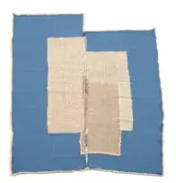 Frances vH Mohair Studio, blokhuis & sky, No 21, Botterblom Collection, 2024, hand-woven mohair tapestry, made collectively by women artisans in the Frances vH Mohair studio