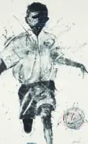 Nelson Makamo, Chasing a Dream with Passion, mixed media on paper