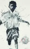 Nelson Makamo, Chasing a Dream with Passion, mixed media on paper