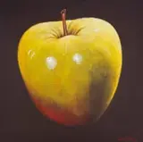 Velaphi (George) Mzimba, Yellow Apple in Brown, oil on canvas