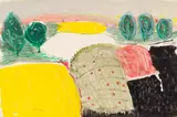 Charles Gassner, Landscape with Trees, gouache on paper